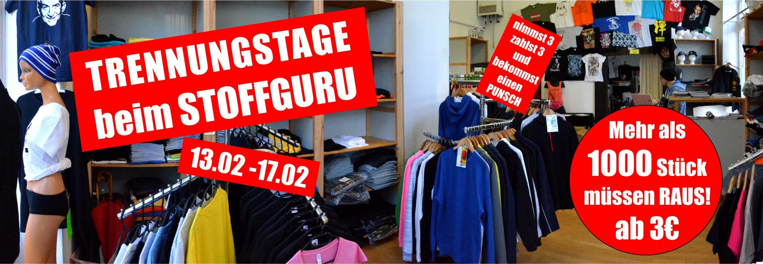 Trennungstage beim Stoffguru – großer Musterabverkauf